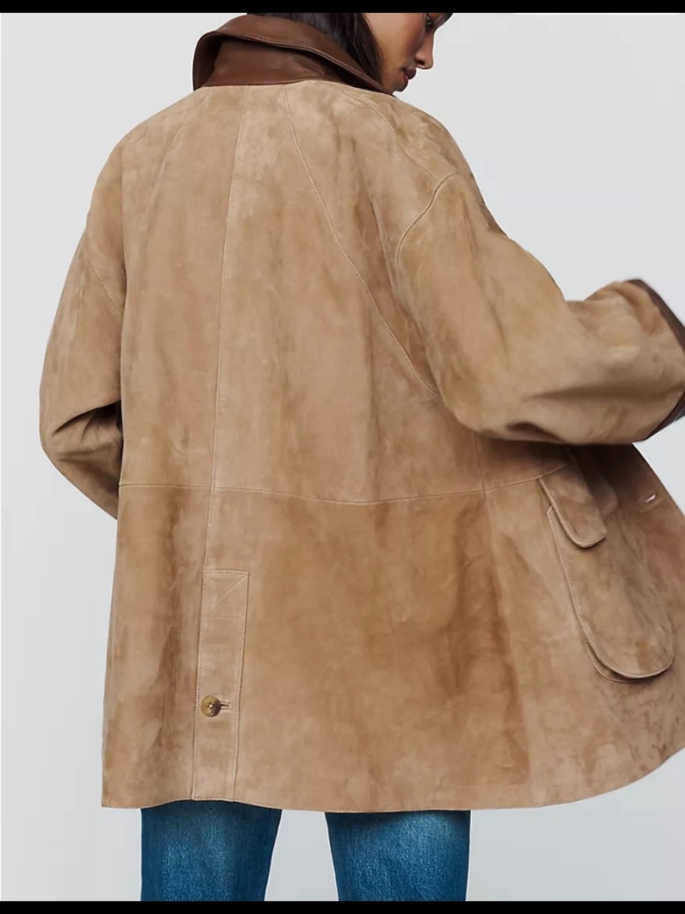 Pilcro Adelaide Suede Barn Jacket Two-Tone Suede Jacket. Price firm. Runs Big - Picture 3 of 9